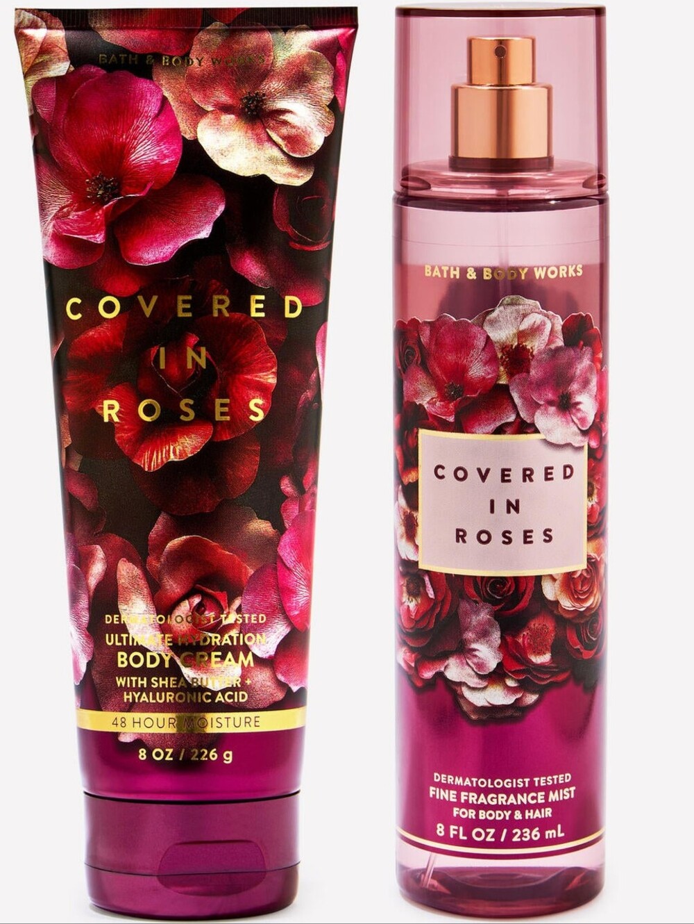 Bath & Body Works Covered in Roses Body Cream & Fragrance Mist Set NEW